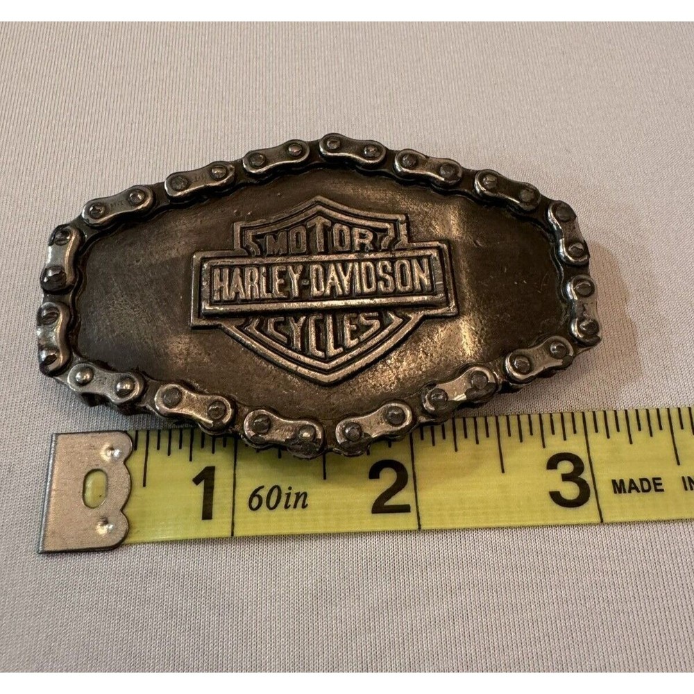 Vintage 1970’s Harley Davidson Motorcycle Chain Belt Buckle Metal - Picture 6 of 9